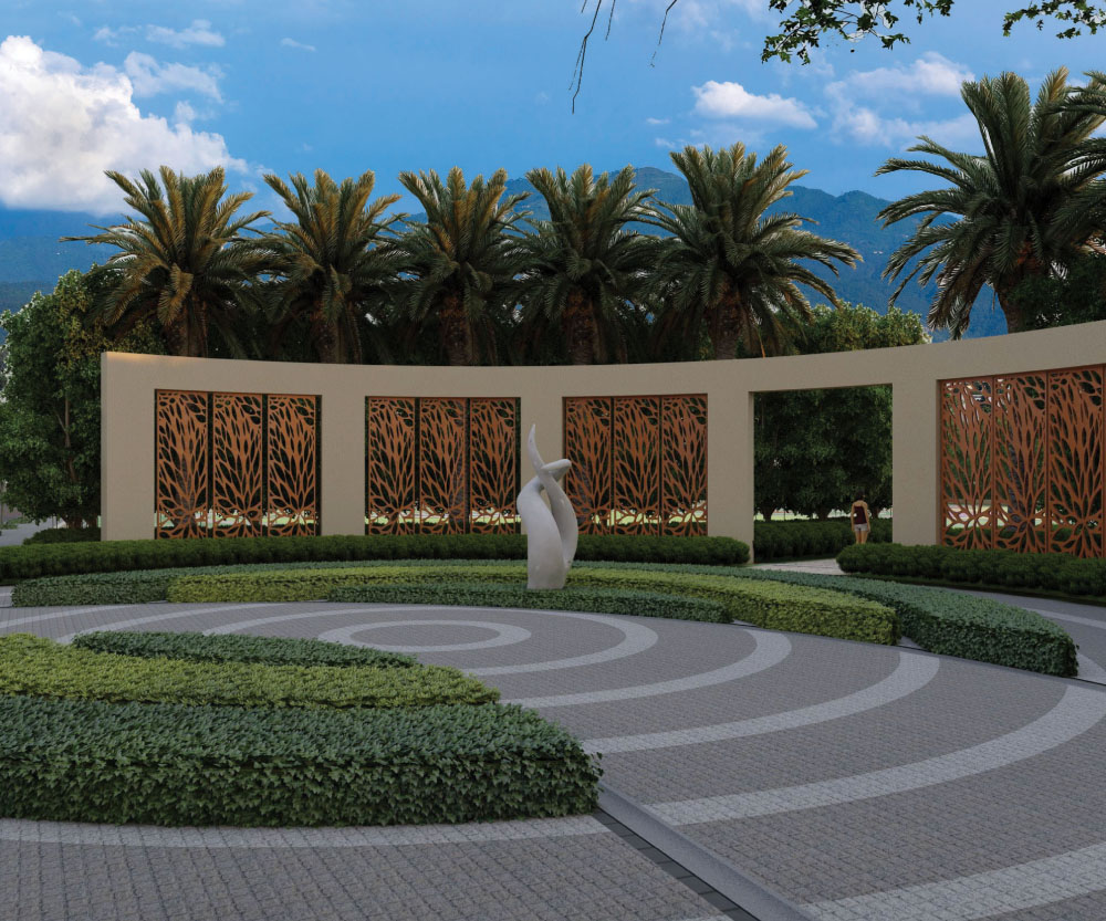 Lifestyle seating area with mountain view